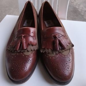 Bruno Magli Men's Loafers Slip On Brown, tassels Suede & Leather  Size 10.5 W